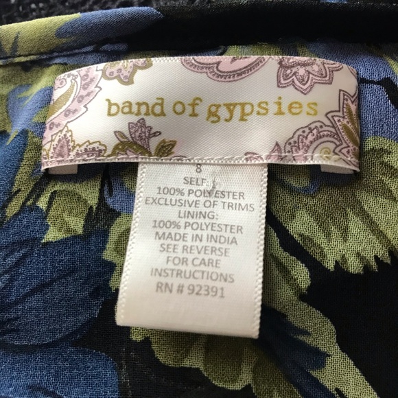 Band of Gypsies Lace Front Mini Dress Floral 8 - Picture 6 of 9